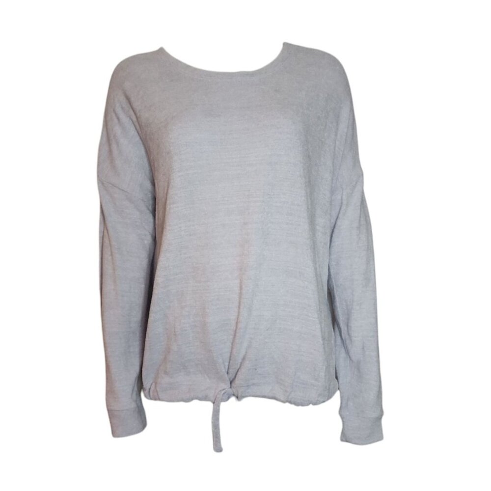 Three Dots Womens Size M Purple‎ Pullover Long Sleeve Drawstring Waist Sweater